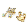 12Pcs 12 Styles Alloy Rhinestone Brooches for Backpack Clothes JEWB-A033-02-3