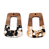 Transparent Resin & Walnut Wood Pendants RESI-TAC0017-72-AM-4