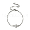 304 Stainless Steel Cross Link Bracelets BJEW-F500-03P-2