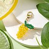 Glass Seed Beaded Grape Pendant Decoration HJEW-MZ00158-05-1