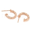 Rack Plating Brass C-Shaped Stud Earrings EJEW-T021-06RG-2