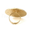 Big Flat Round with Sun Alloy Open Cuff Rings for Women RJEW-U006-04G-4