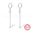 Rhodium Plated Platinum 925 Sterling Silver Hoop Earrings IL1046-08-1