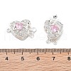 Brass Micro Pave Cubic Zirconia Box Clasps KK-B125-07S-01-3