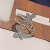 Butterfly Brass Micro Pave Clear Cubic Zirconia Finger Rings for Women FS-WG86F9D-02-2
