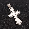 Tarnish Resistant 201 Stainless Steel Cross Split Pendants STAS-I032-013-1