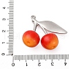 Brass & Plastic Cherry Pendants KK-I276-18P-4