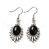 Natural Obsidian Teardrop Dangle Earrings EJEW-K246-01P-04-2