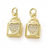 Brass Micro Pave Cubic Zirconia Charms KK-E068-VF037-2