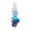 6Pcs Mixed Gemstone Chip Beaded Connector Charms Set PALLOY-JF02770-01-3