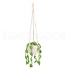 Woolen Yarn Crochet Plant Basket Hanging Decorations FIND-WH0152-161A-1