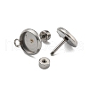 Tarnish Resistant 201 Stainless Steel Stud Earrings Findings STAS-K279-01B-P-1