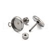 201 Stainless Steel Stud Earrings Findings STAS-K279-01B-P-1