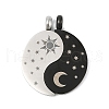 304 Stainless Steel Split Pendants STAS-U040-11B-1