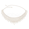 Brass Triangle Mesh Tassel Waist Chains for Belly Dance NJEW-C00037-3