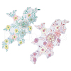  2Pcs 2 Colors 3D Flower Pattern Polyester Embroidered Lace Appliques DIY-NB0010-98-1