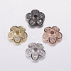 Brass Micro Pave Cubic Zirconia Bead Cap ZIRC-G122-50-RS-1