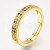 Adjustable Brass Micro Pave Cubic Zirconia Finger Rings RJEW-S044-028-1