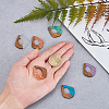 Transparent Resin & Walnut Wood Pendants RESI-CJ0001-74-4
