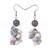 Natural Mixed Stone Dangle Earrings EJEW-JE03228-02-2