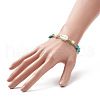 Synthetic Turquoise(Dyed) Starfish & Natural Shell & Glass Pearl Braided Bead Bracelet BJEW-TA00218-2