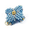 Glass Seed Beaded Tetraptera Pendants PALLOY-MZ00459-02-4