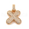 Brass Micro Pave Cubic Zirconia Pendants KK-C076-29X-G01-1