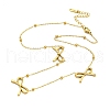 Brass Bowknot Pendant Necklaces NJEW-B115-01G-02-1
