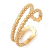 Ion Plating(IP) 304 Stainless Steel Open Cuff Rings for Women RJEW-Z057-10G-014-1