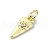 Eye Theme Brass Micro Pave Cubic Zirconia Charms KK-H475-58G-09-2