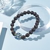 Natural Lava Rock Beads Oil Diffuser Stretch Bracelet BJEW-JB07246-4