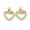 Brass Cubic Zirconia Pendants KK-B047-41G-2