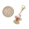 Angel Glass Pearl & Glass Seed Beaded Pendant Decorations HJEW-MZ00210-01-3
