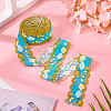 6M Polyester Flower Embroidery Lace Ribbon OCOR-TAC0015-14-5