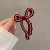Alloy with Rhinestone Flocking Claw Hair Clips PW-WGDE77E-01-1