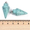 Synthetic Turquoise Gemstone Pointed Pendants G-K384-01P-03-3