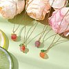 Natural Agate Fruit Pendant Necklaces NJEW-JN05010-2