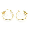 Brass Knot Hoop Earrings for Women EJEW-N011-113-2