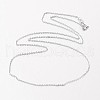 Anti-Tarnish Electroplated Rhodium Plated Sterling Silver Cable Chain Necklaces X-NJEW-N0048-39-18-2