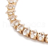 Brass Pave Clear Cubic Zirconia Horse Eye Link Bracelets BJEW-B094-03A-G-2