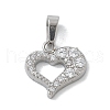 Ion Plating(IP) 304 Stainless Steel Micro Pave Cubic Zirconia Pendants STAS-Z107-04P-08-1