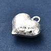 925 Sterling Silver 3D Textured Heart Charms STER-U009-10S-01-3
