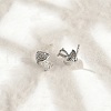 Brass Micro Pave Clear Cubic Zirconia Stud Earrings EJEW-R016-26P-13-3