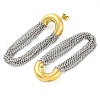 304 Stainless Steel Tassel Chain Stud Earrings for Women EJEW-U023-07GP-3