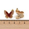 Butterfly Brass Micro Pave Clear Cubic Zirconia Stud Earrings EJEW-K308-03G-3