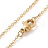 Ion Plating(IP) 304 Stainless Steel Wave Pattern Pendant Necklace for Women NJEW-E014-10G-2