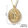 Brass Shiny Cubic Zirconia Virgin Mary Pendant Necklaces CU2155-1-1
