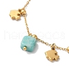 Summer Beach Nuggets Natural Amazonite & Ion Plating(IP) 304 Stainless Steel Charm Bracelets for Women Men BJEW-P326-05F-G-3