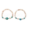 Sea Turtles and Starfish Natural Freshwater Shell Beads Bracelets BJEW-55.0-01-2