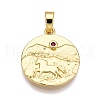 Brass Micro Pave Cubic Zirconia Pendants KK-T070-37G-1